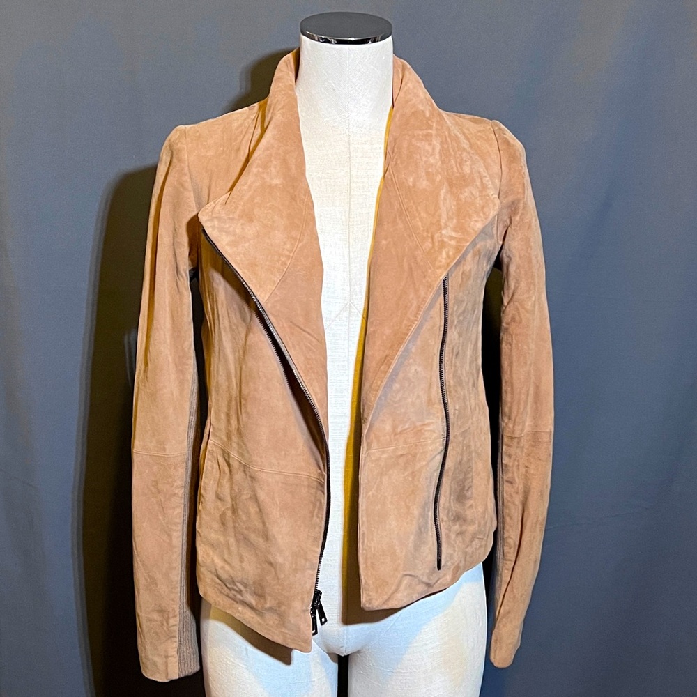 VINCE SUEDE Leather Scuba Jacket
